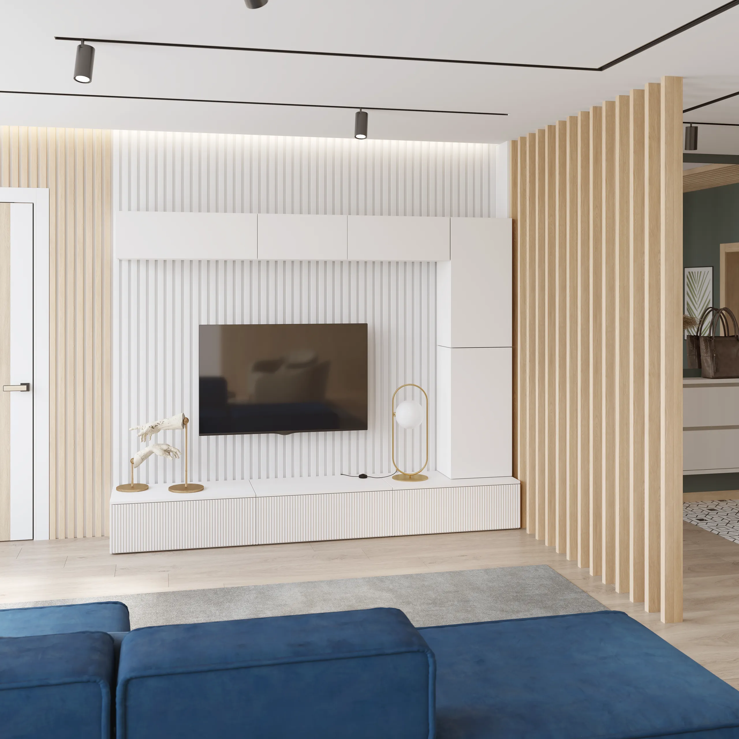 Интерьер с декоративными рейками — #1 ESTET-DESIGN catalog REYKI R1 v2 ob