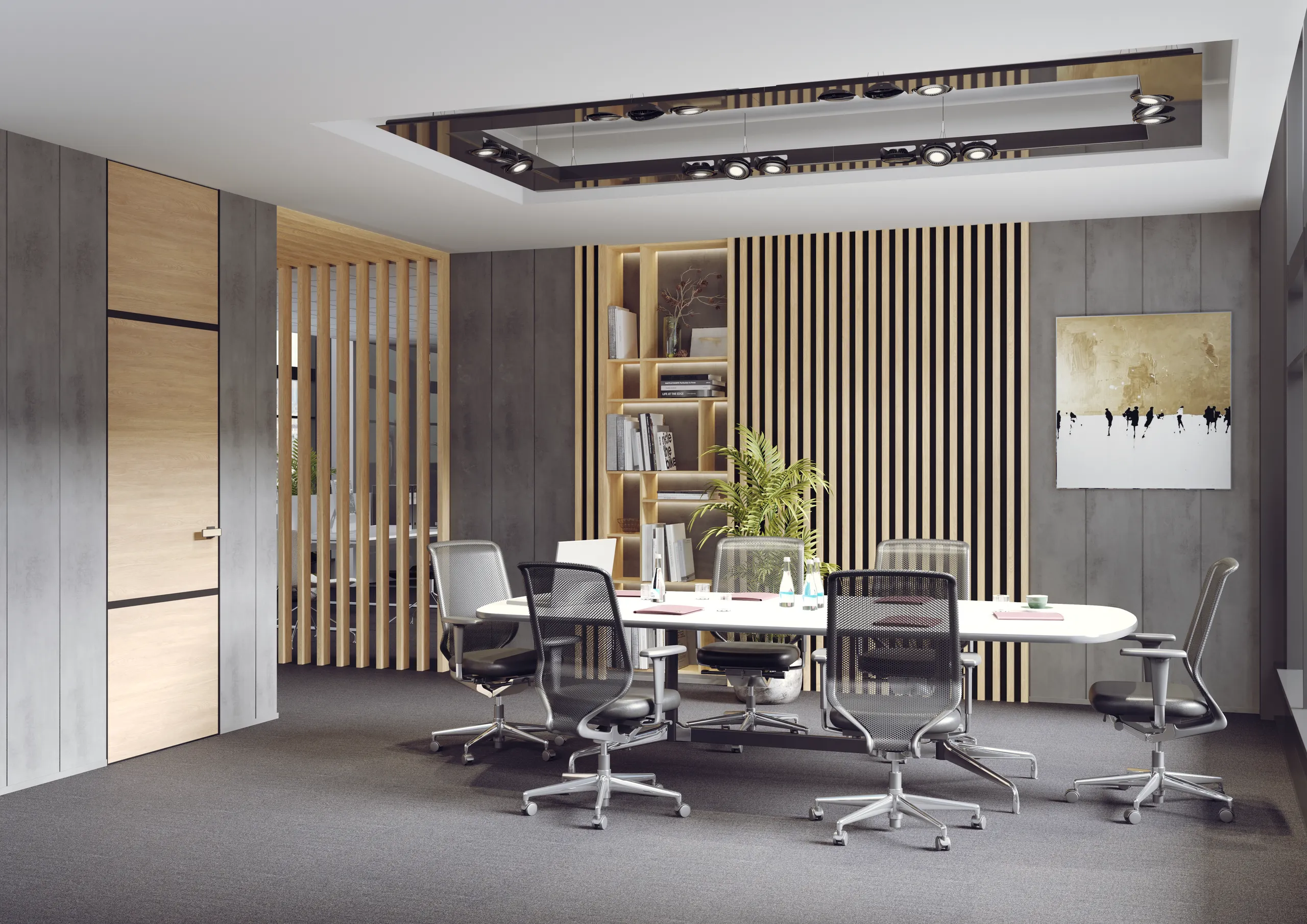Интерьер с декоративными рейками — Render 30.01.20 obr