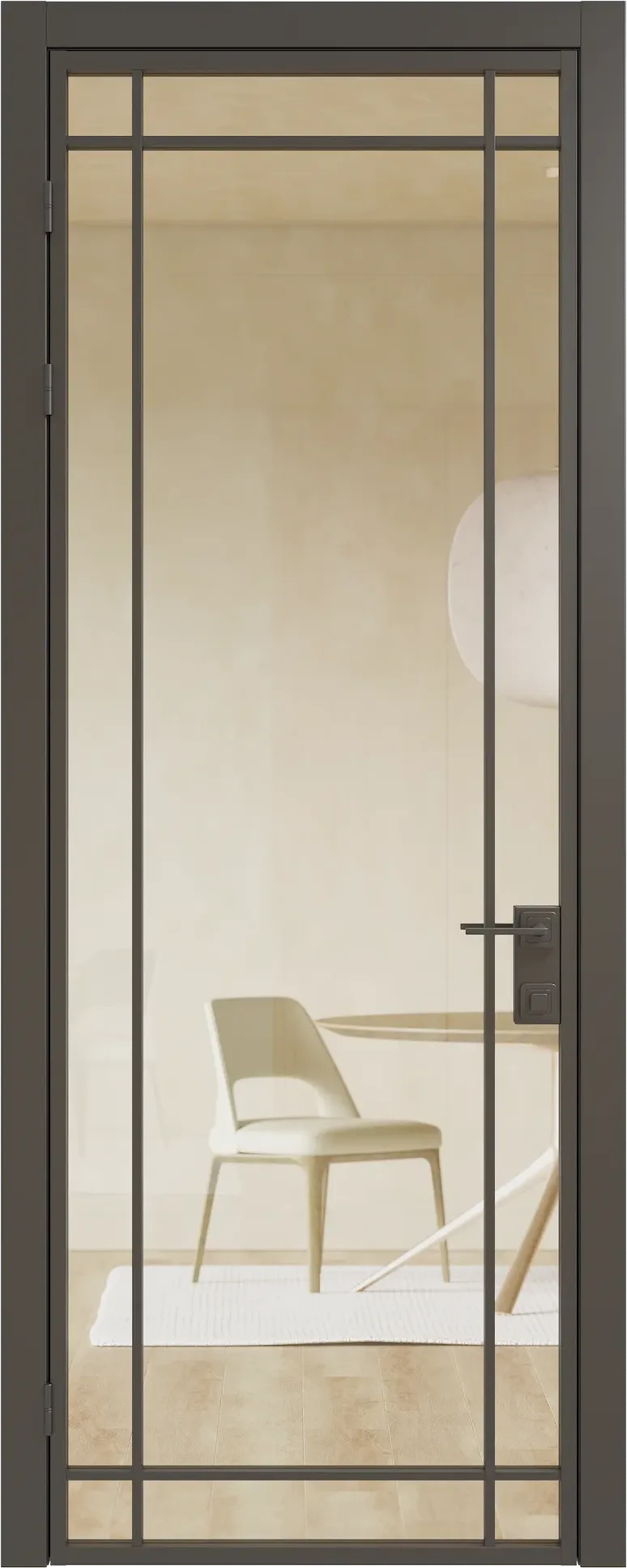 Алюминиевая дверь MINOLI 10 — HDF Чёрный