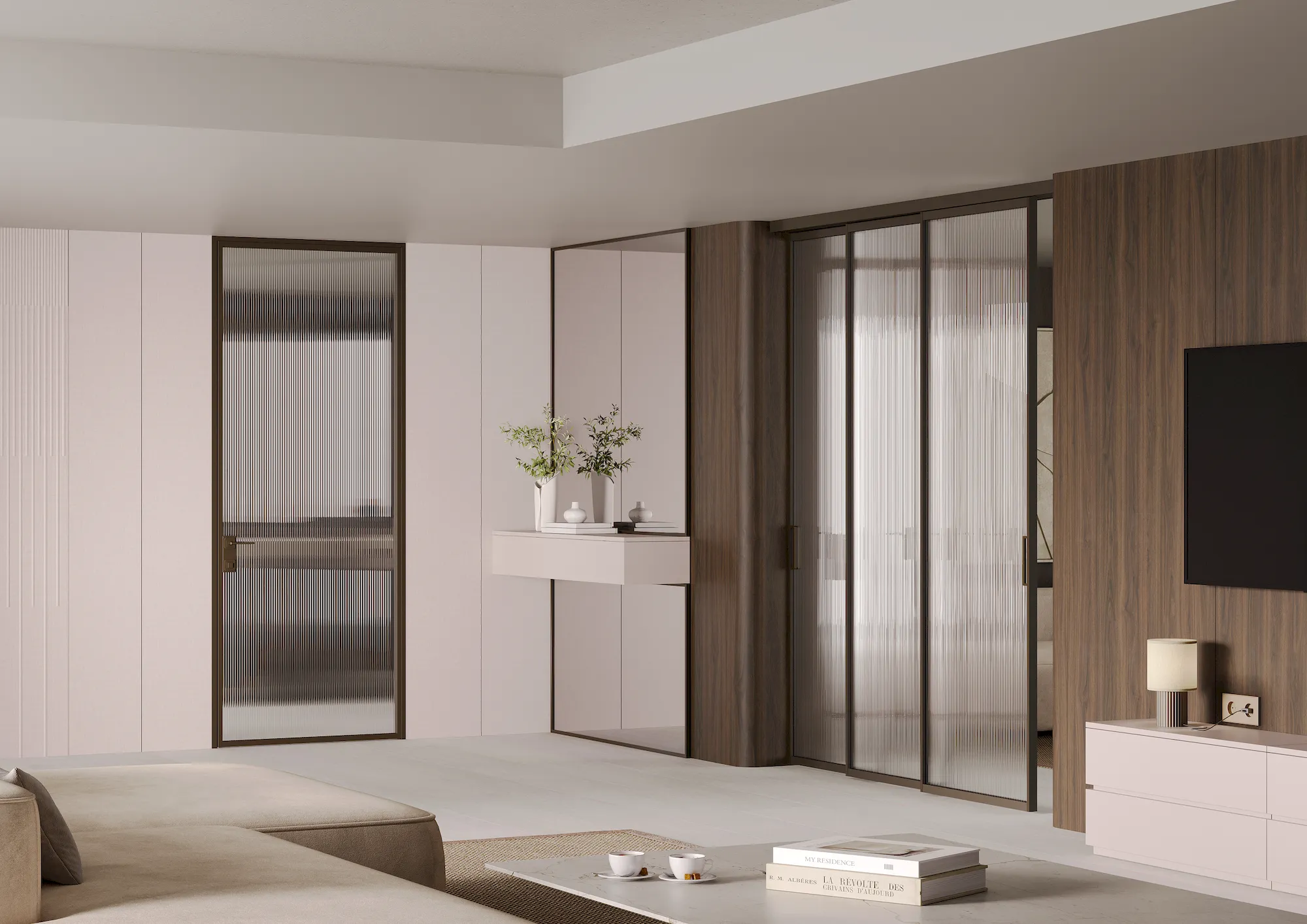 Алюминиевая дверь MINOLI 10 в интерьере