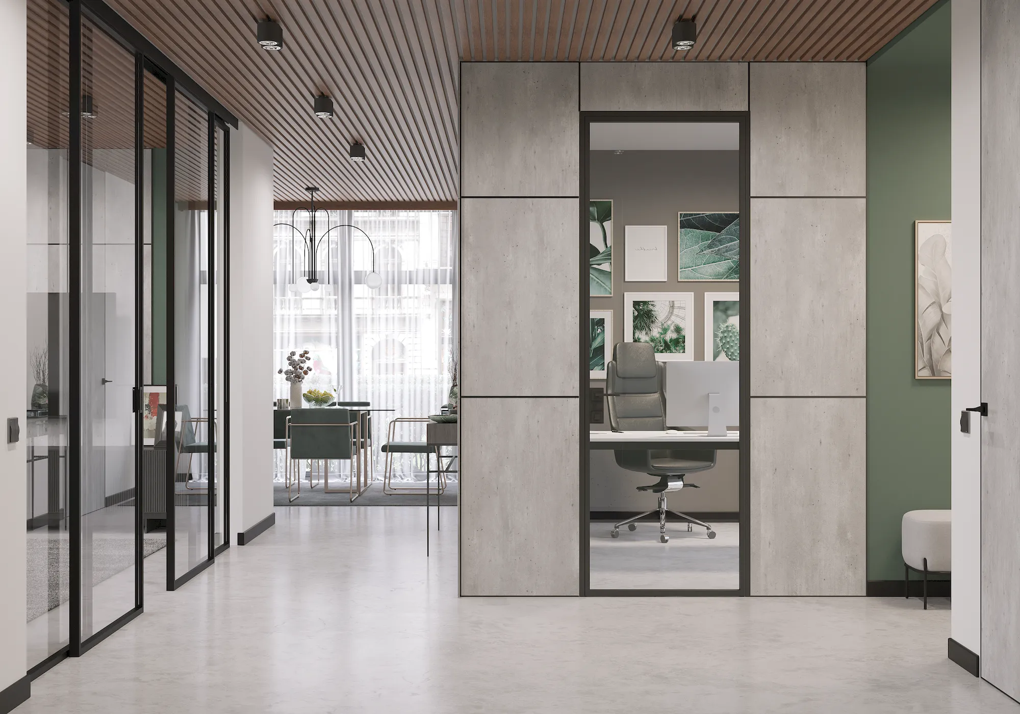 Алюминиевая дверь MINOLI 11 в интерьере