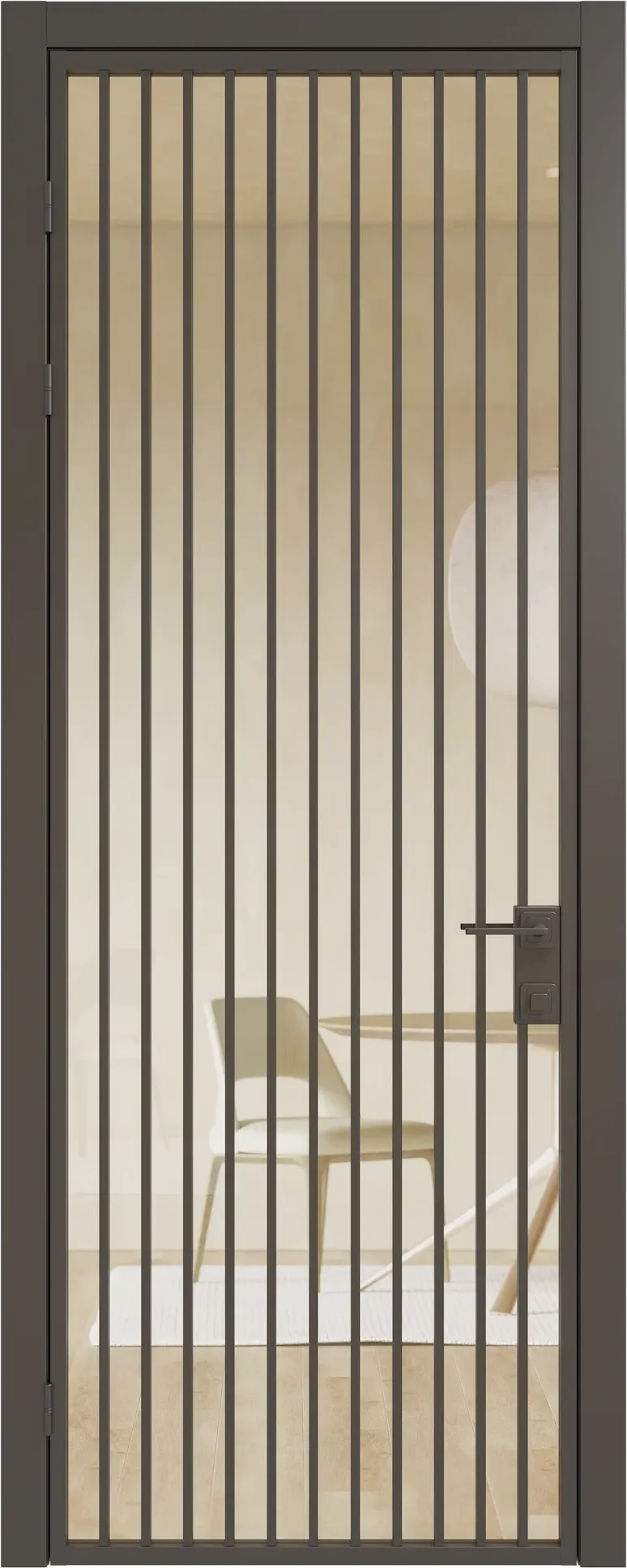 Алюминиевая дверь MINOLI 13 — HDF Чёрный