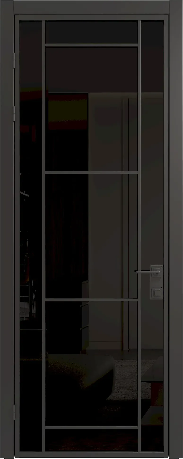 Алюминиевая дверь MINOLI 17 — Стекло черное(Триплекс)