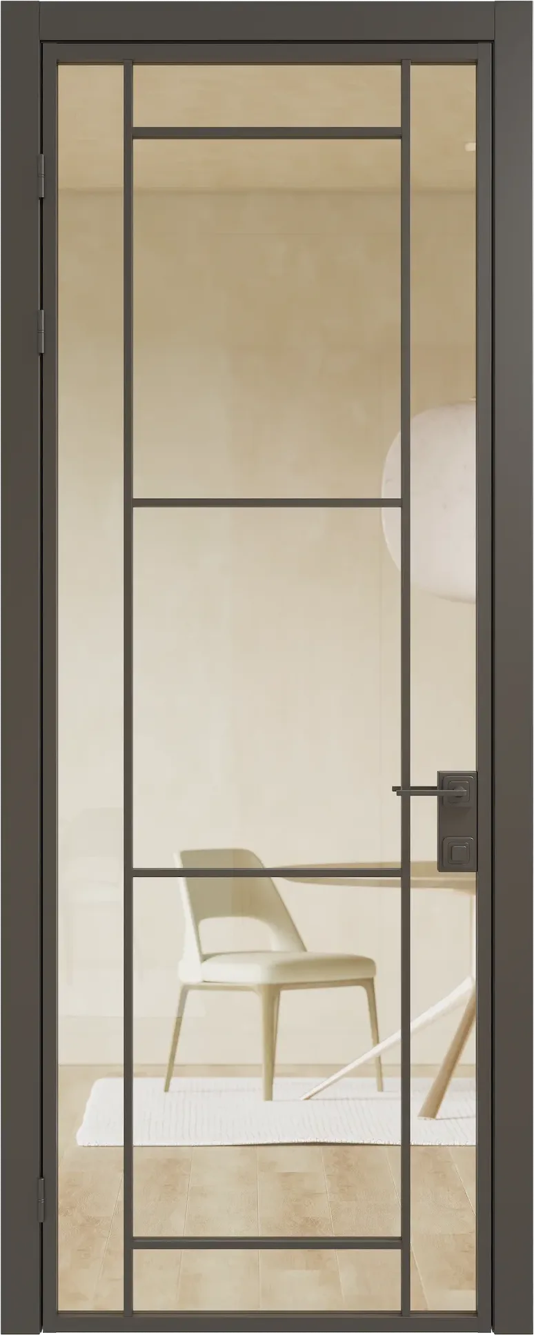 Алюминиевая дверь MINOLI 17 — HDF Чёрный