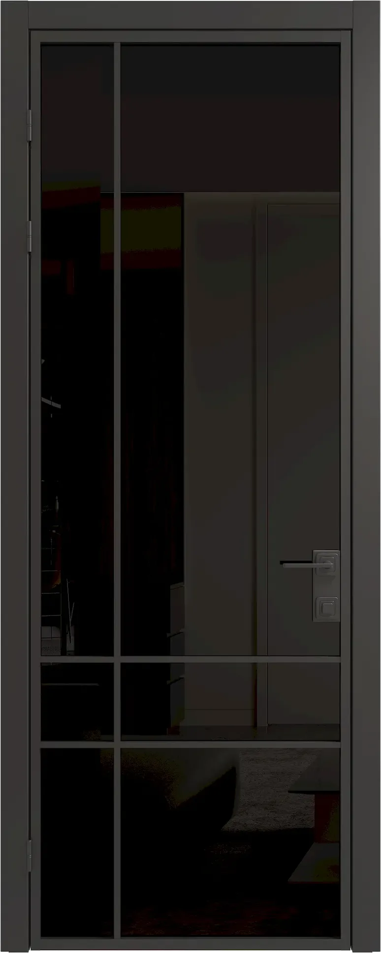 Алюминиевая дверь MINOLI 21 — Стекло черное(Триплекс)