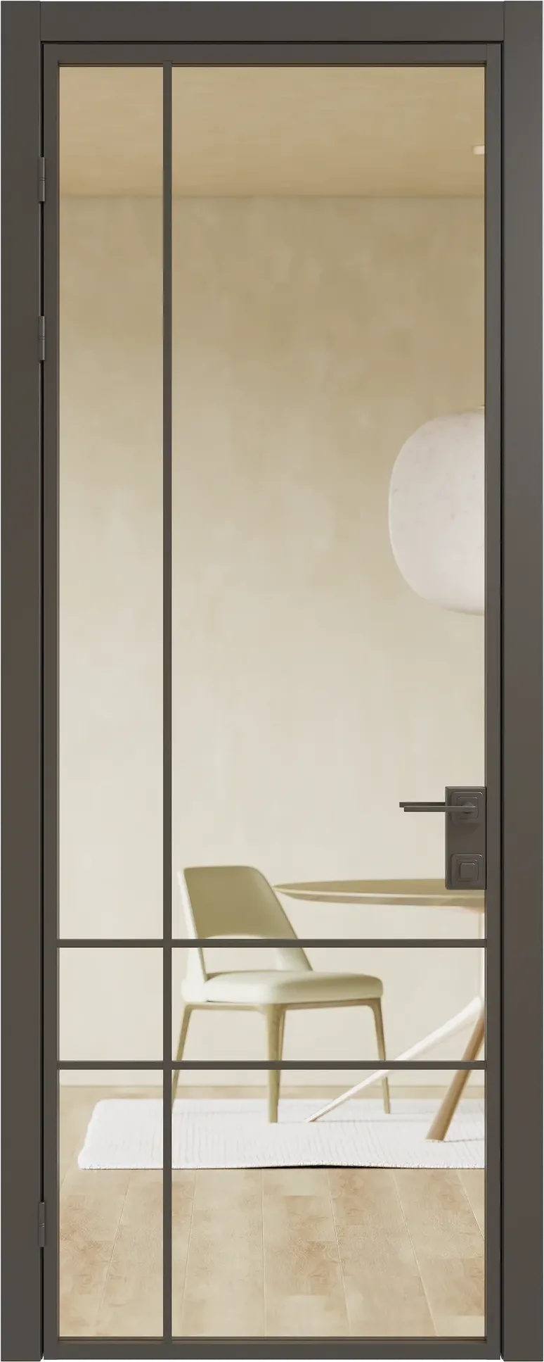 Алюминиевая дверь MINOLI 21 — HDF Чёрный