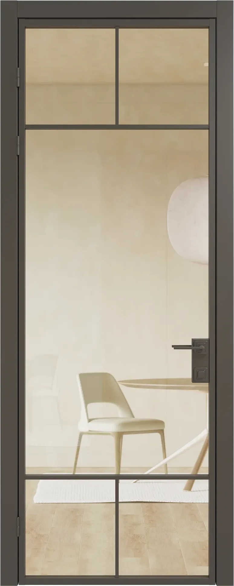 Алюминиевая дверь MINOLI 5 — HDF Чёрный