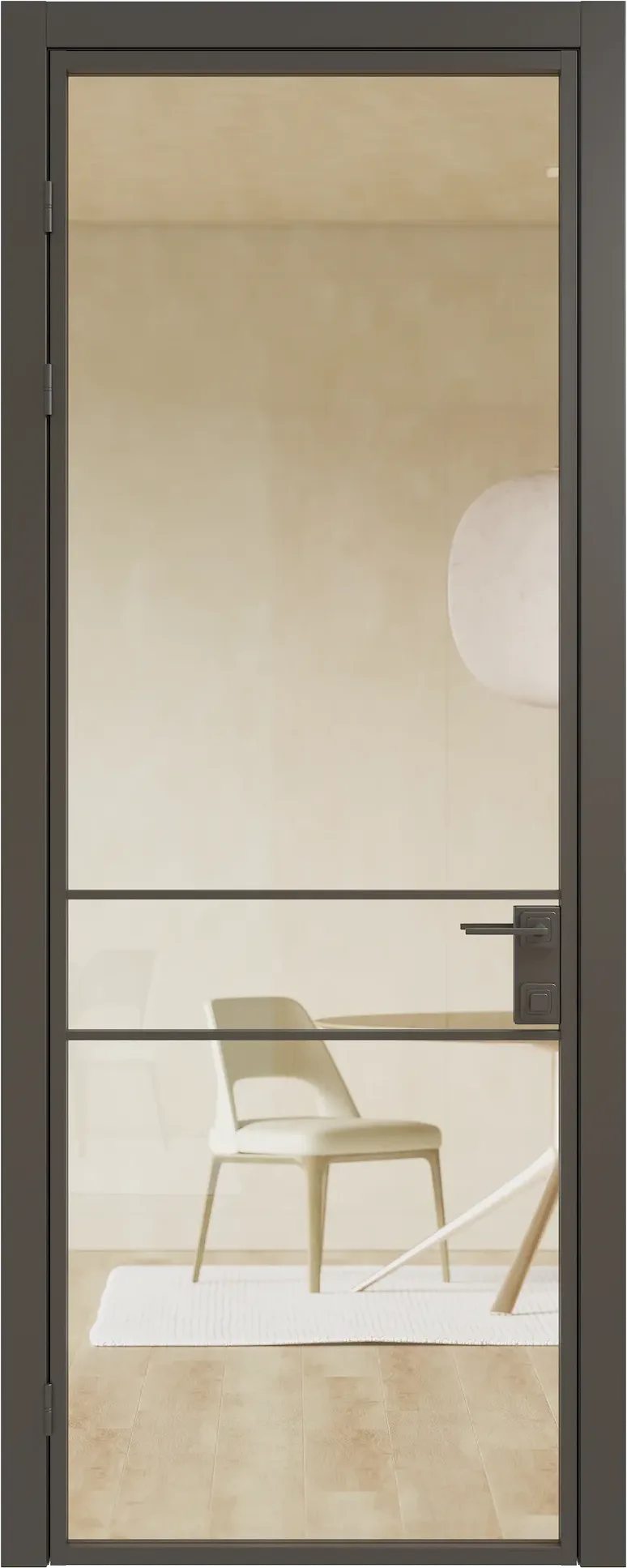 Алюминиевая дверь MINOLI 9 — HDF Чёрный