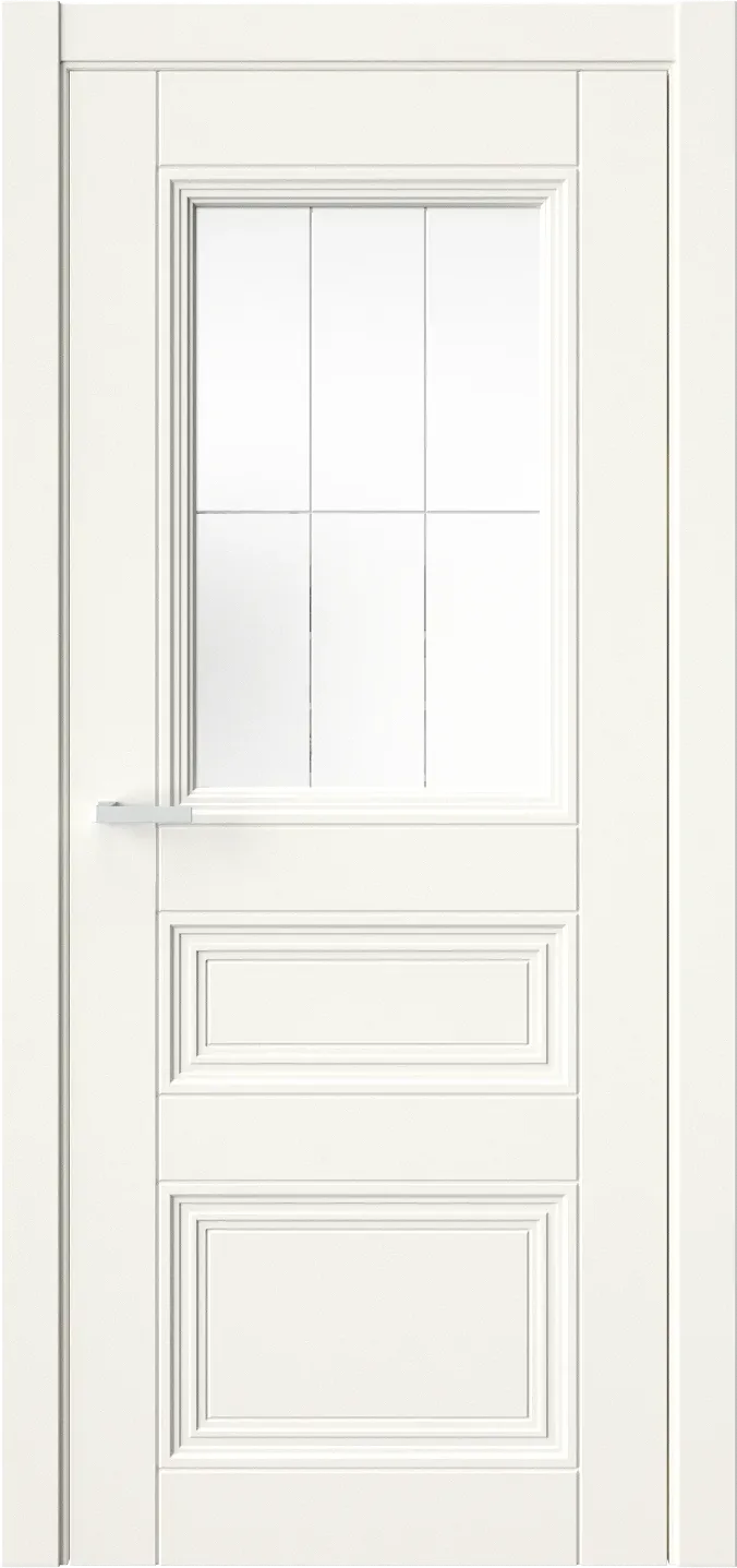 Межкомнатная дверь DEMISS&nbsp12 — RAL 9010 Стекло-2-белое(Сатинат)