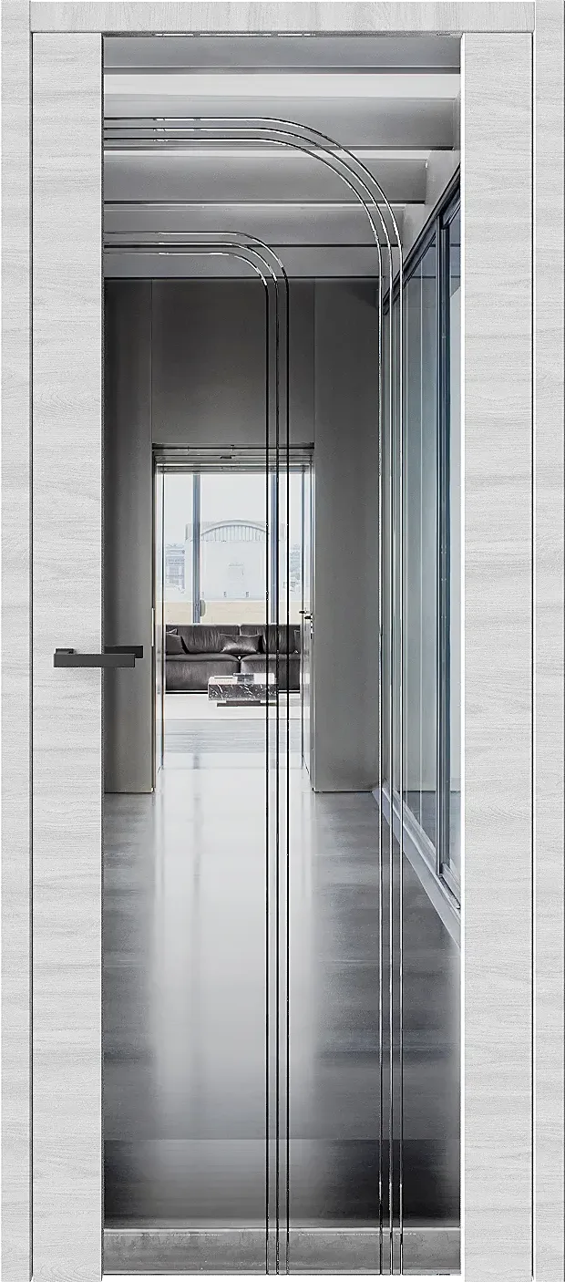 Межкомнатная дверь ELEMENT&nbsp7 — Стекло зеркало Дуб амбер горизонт