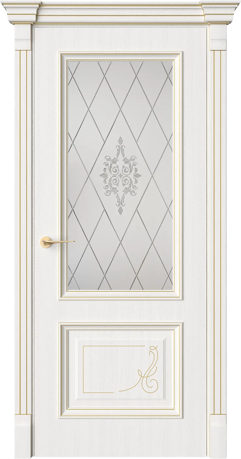 Межкомнатная дверь GE4 — Стекло 1 белое(Сатинат)