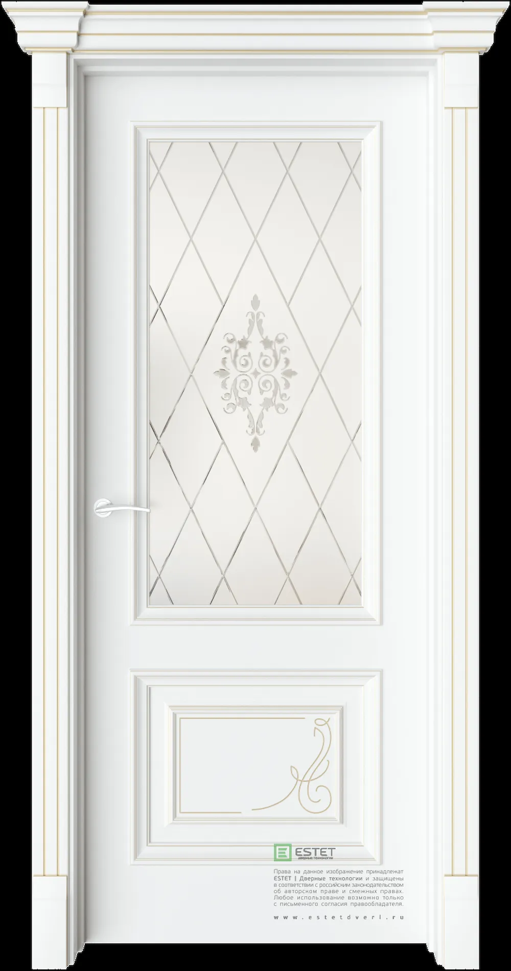 Межкомнатная дверь GE4M Deco — C10 soft beliy GP white 1