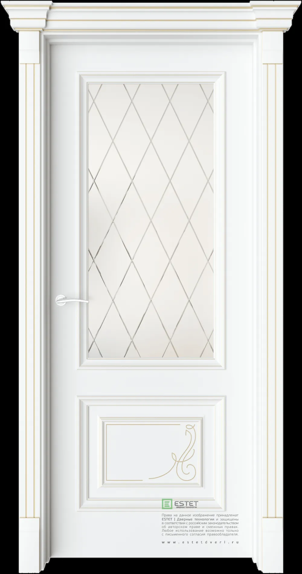 Межкомнатная дверь GE4M Deco — C10 soft beliy GP white 2