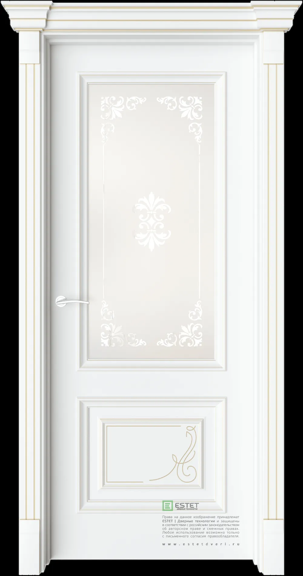 Межкомнатная дверь GE4M Deco — C10 soft beliy GP white 3
