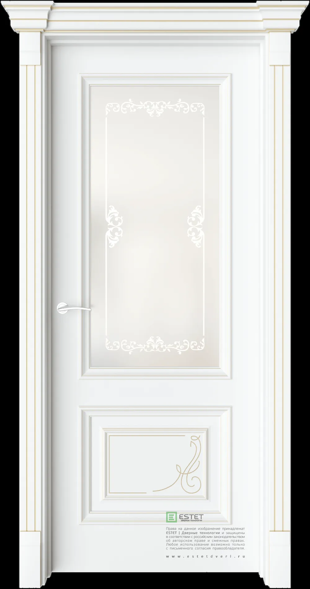 Межкомнатная дверь GE4M Deco — C10 soft beliy GP white 4