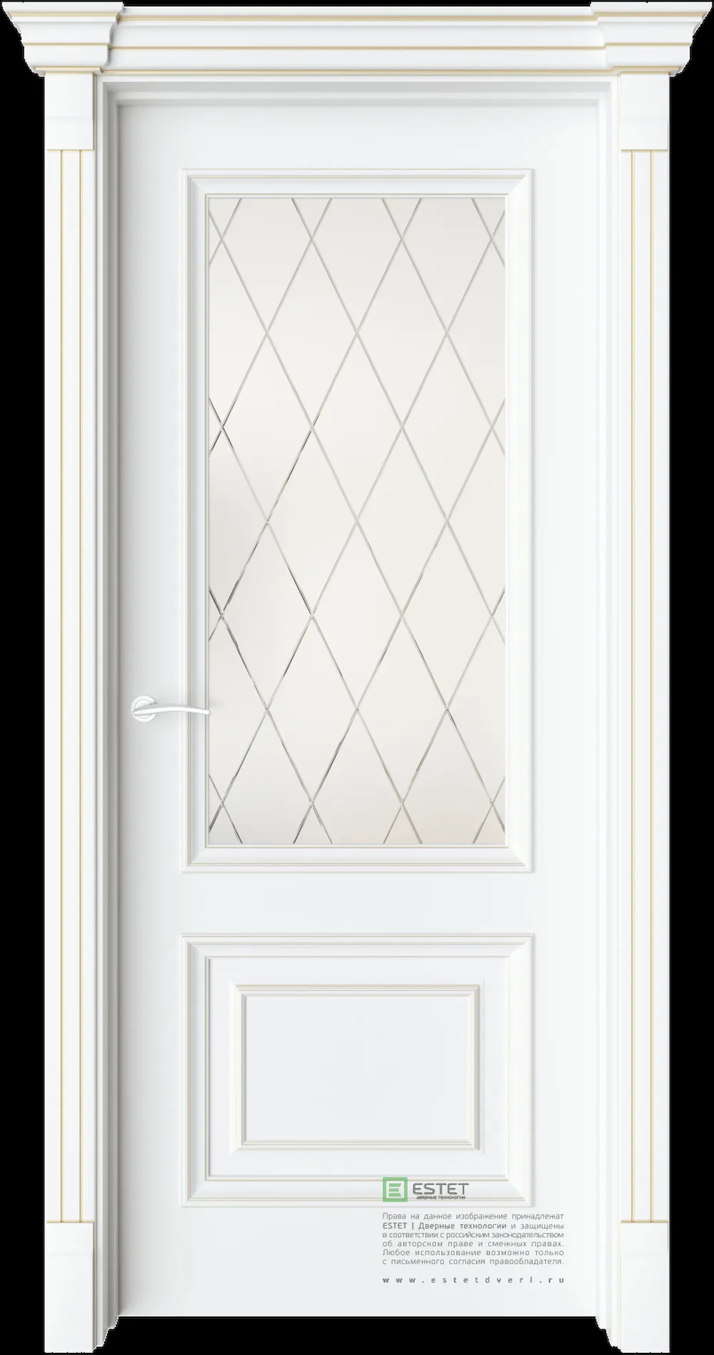 Межкомнатная дверь GE4M — C10 soft beliy GP white 2