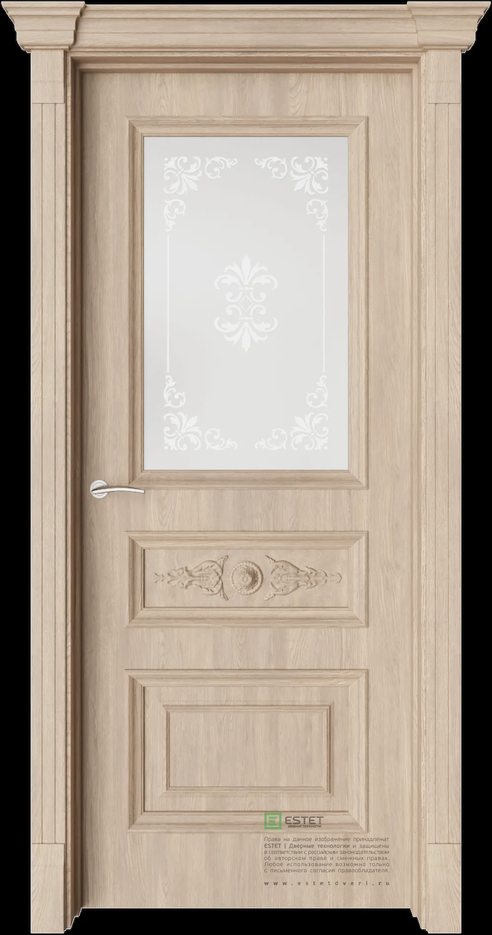 Межкомнатная дверь GE7M Elegant — Стекло сатинат белое сияние 3