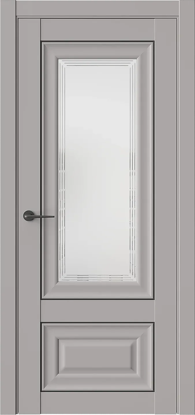 Межкомнатная дверь HARMONY 4F — Стекло 1 белое(Сатинат) МЧ Ручка Reflex F33Z93 MB ФЧ