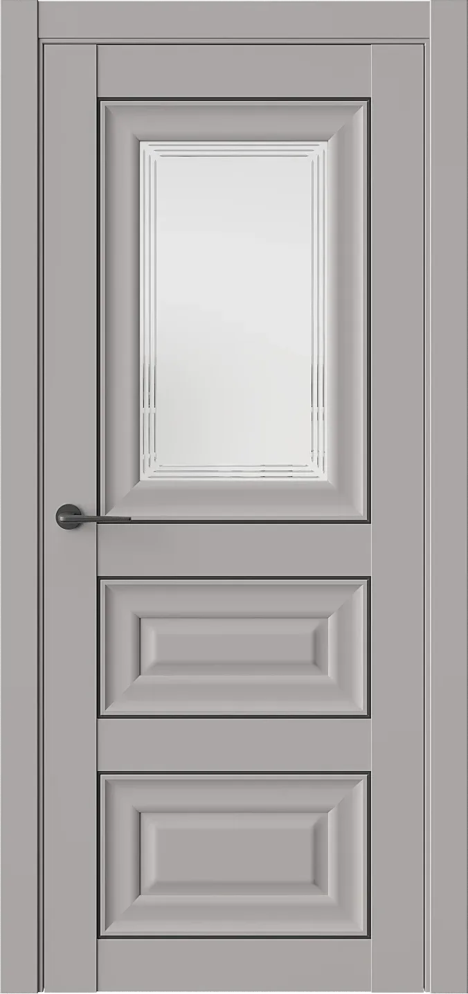 Межкомнатная дверь HARMONY 6F — Стекло 1 белое(Сатинат) МЧ Ручка Reflex F33Z93 MB ФЧ