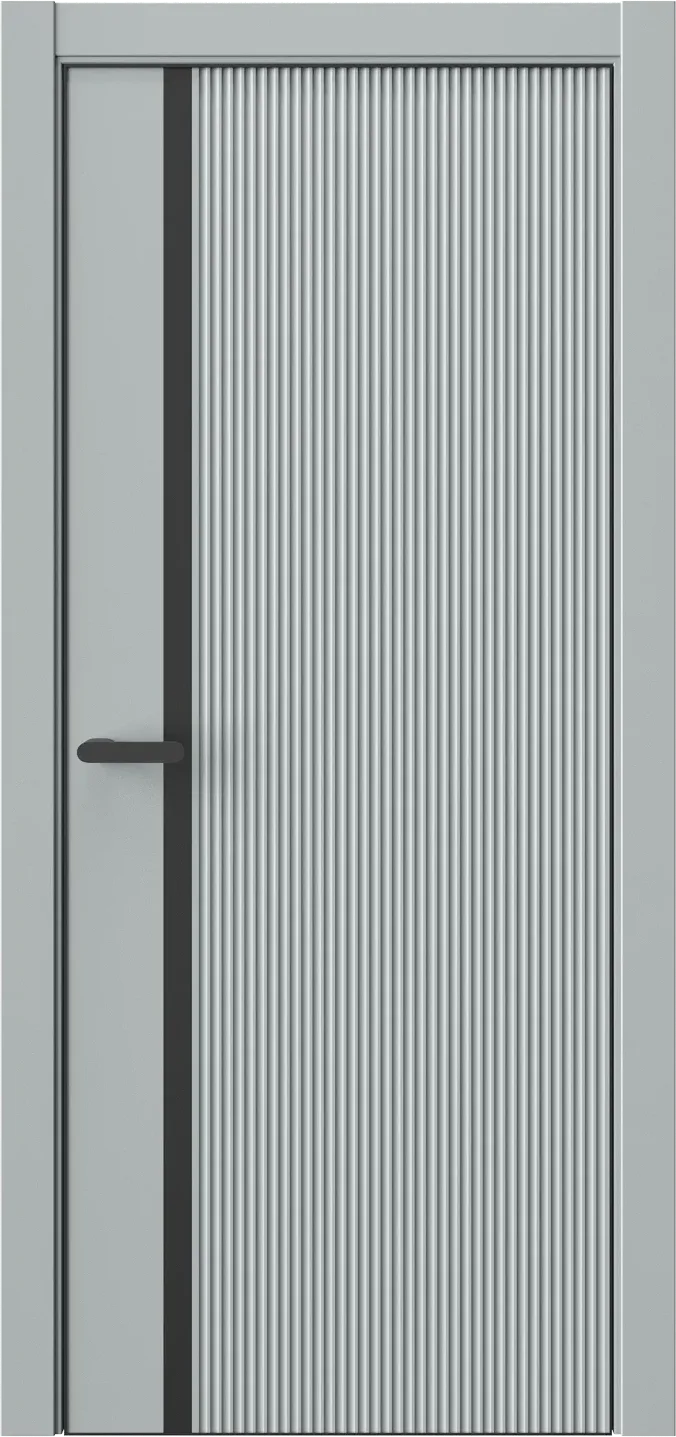 Межкомнатная дверь INDUSTRIAL Flain 1 — КП(Черная) Платиновый дым МЧ