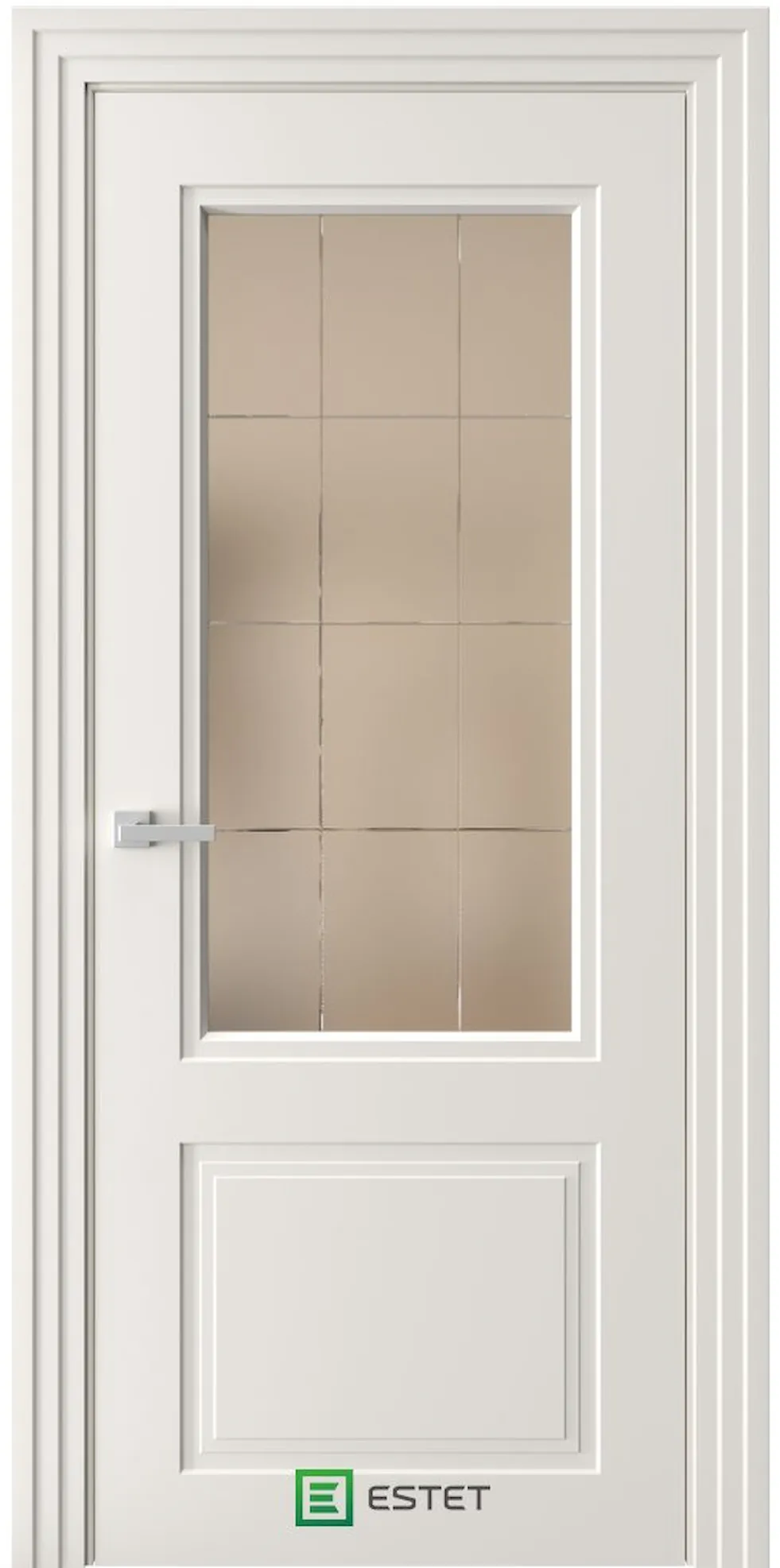 Межкомнатная дверь N4 — RAL9010 Бронза (Сатинат)