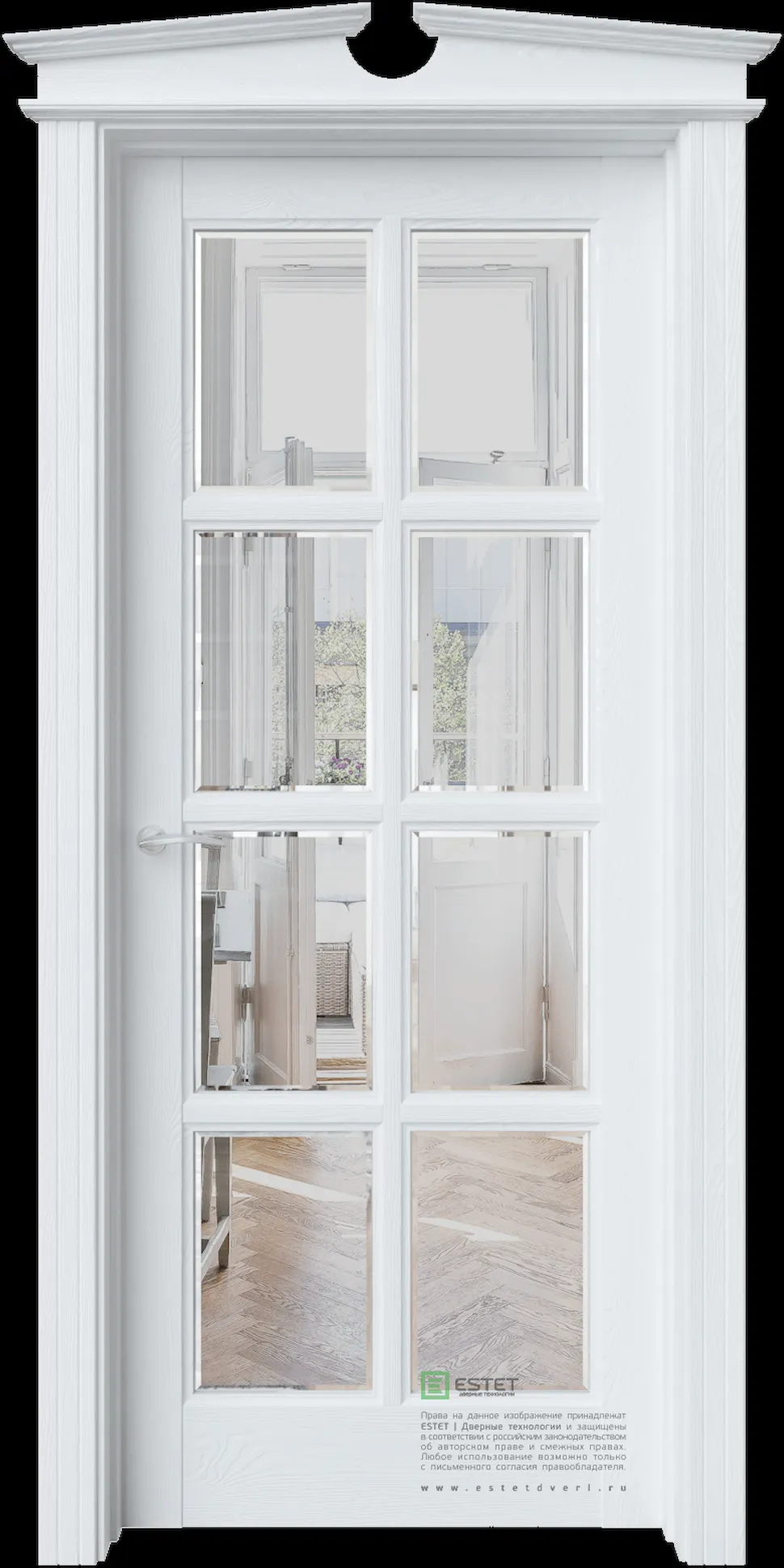 Межкомнатная дверь S16 — Ясень винтер white mirror facet