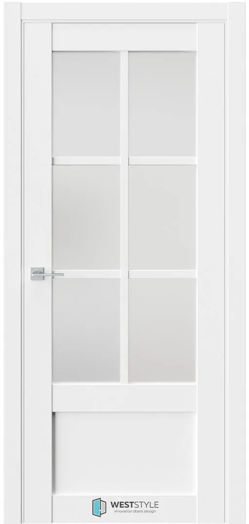 Межкомнатная дверь ZEST EMLAYER 23 — Стекло сатинат белое