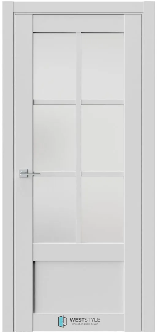 Межкомнатная дверь ZEST EMLAYER 23 — Стекло сатинат белое