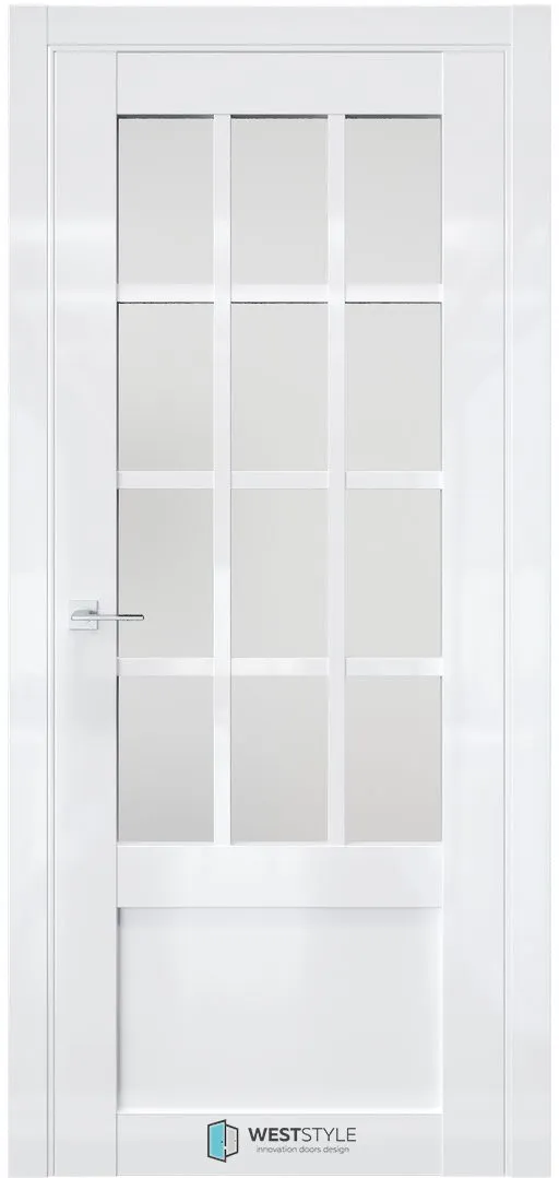Межкомнатная дверь ZEST EMLAYER 29 — Стекло сатинат белое
