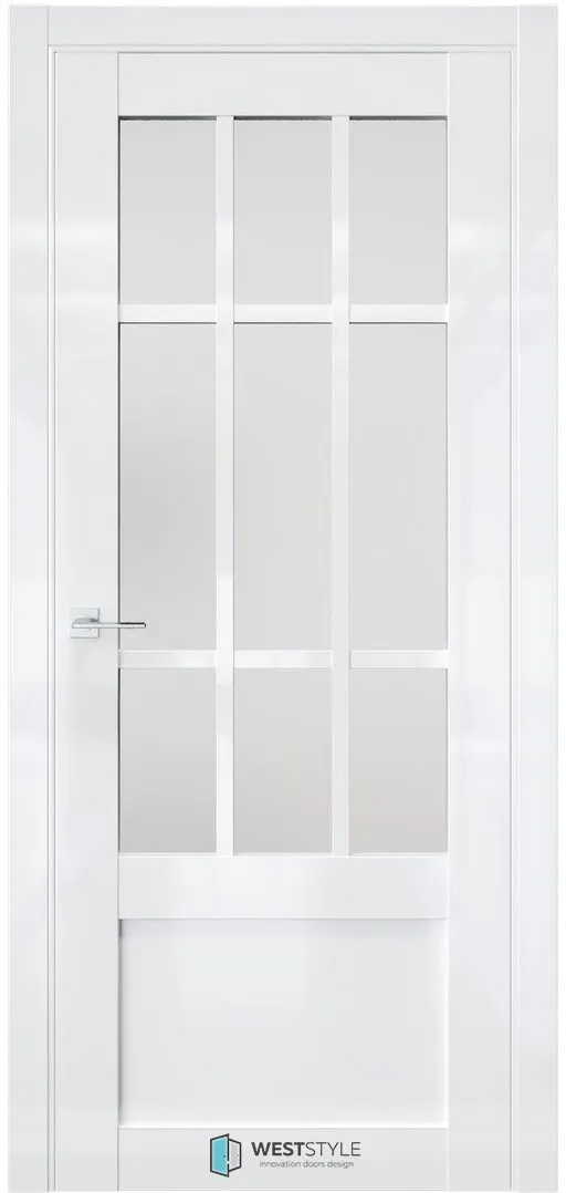 Межкомнатная дверь ZEST EMLAYER 33 — Стекло сатинат белое