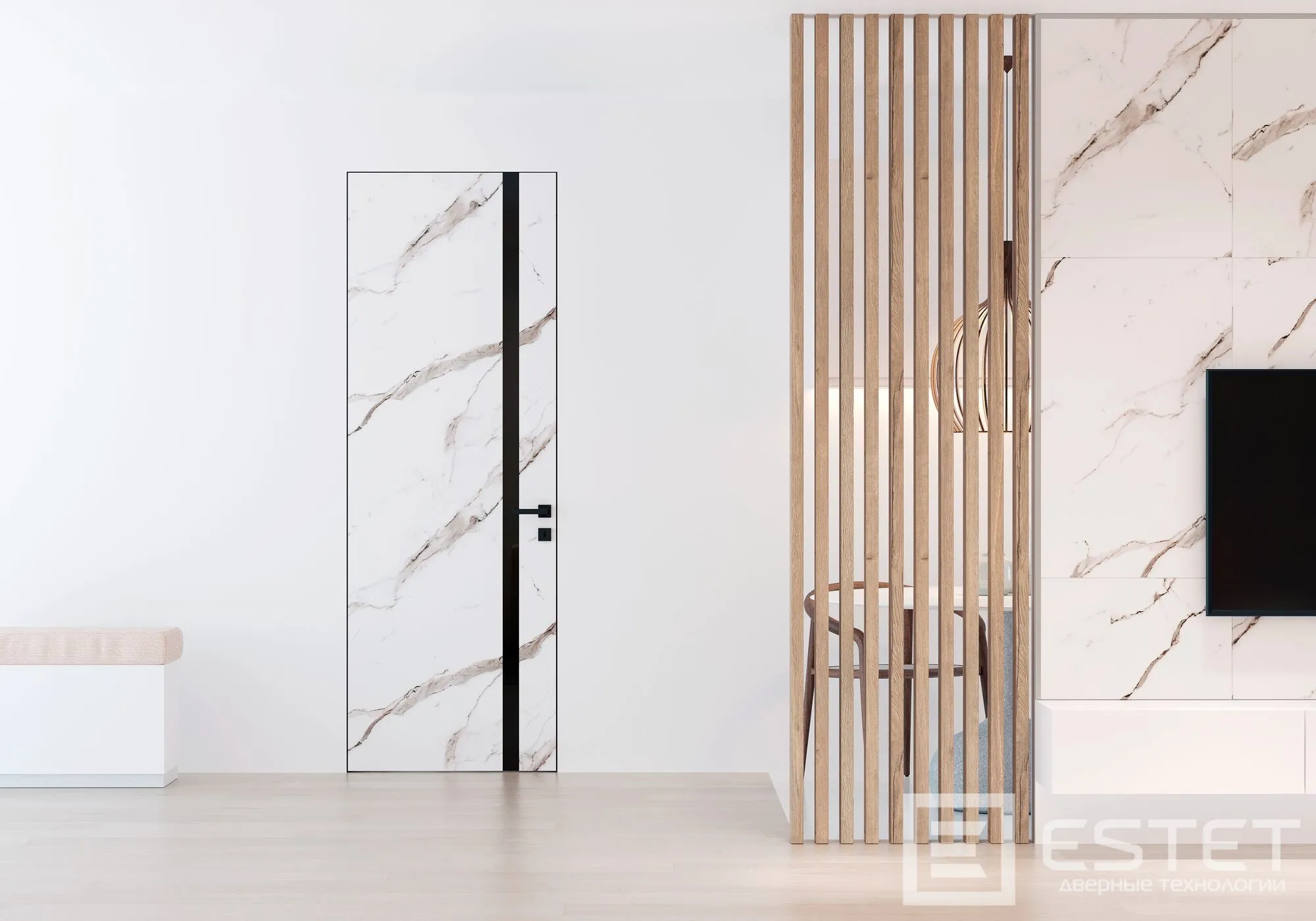 Интерьер со стеновыми панелями Flatness Stella